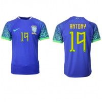 Camisa de Futebol Brasil Antony #19 Equipamento Secundário Mundo 2022 Manga Curta